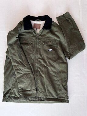 Rusty Dungaree Trucker Utility Jacket - XL - Olive
